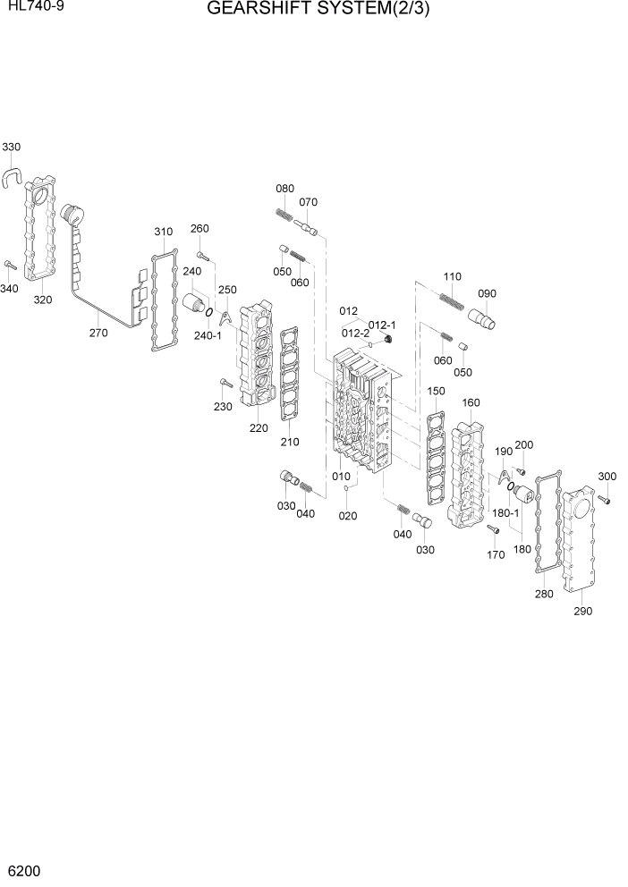 Схема запчастей Hyundai HL740-9 - PAGE 6200 GEARSHIFT SYSTEM(2/3) СИЛОВАЯ СИСТЕМА