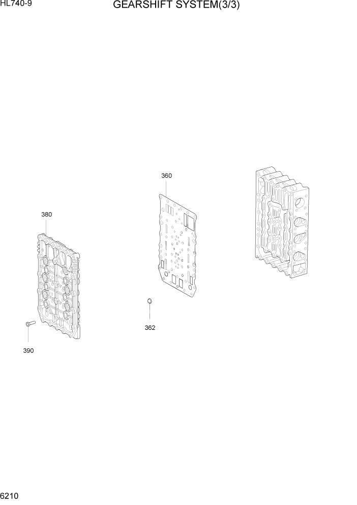 Схема запчастей Hyundai HL740-9 - PAGE 6210 GEARSHIFT SYSTEM(3/3) СИЛОВАЯ СИСТЕМА