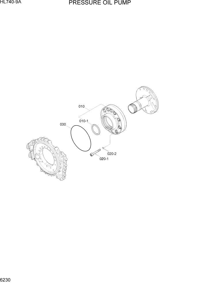 Схема запчастей Hyundai HL740-9 - PAGE 6230 PRESSURE OIL PUMP СИЛОВАЯ СИСТЕМА