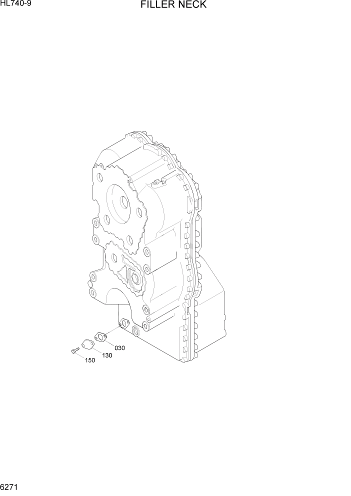 Схема запчастей Hyundai HL740-9 - PAGE 6271 FILLER NECK СИЛОВАЯ СИСТЕМА