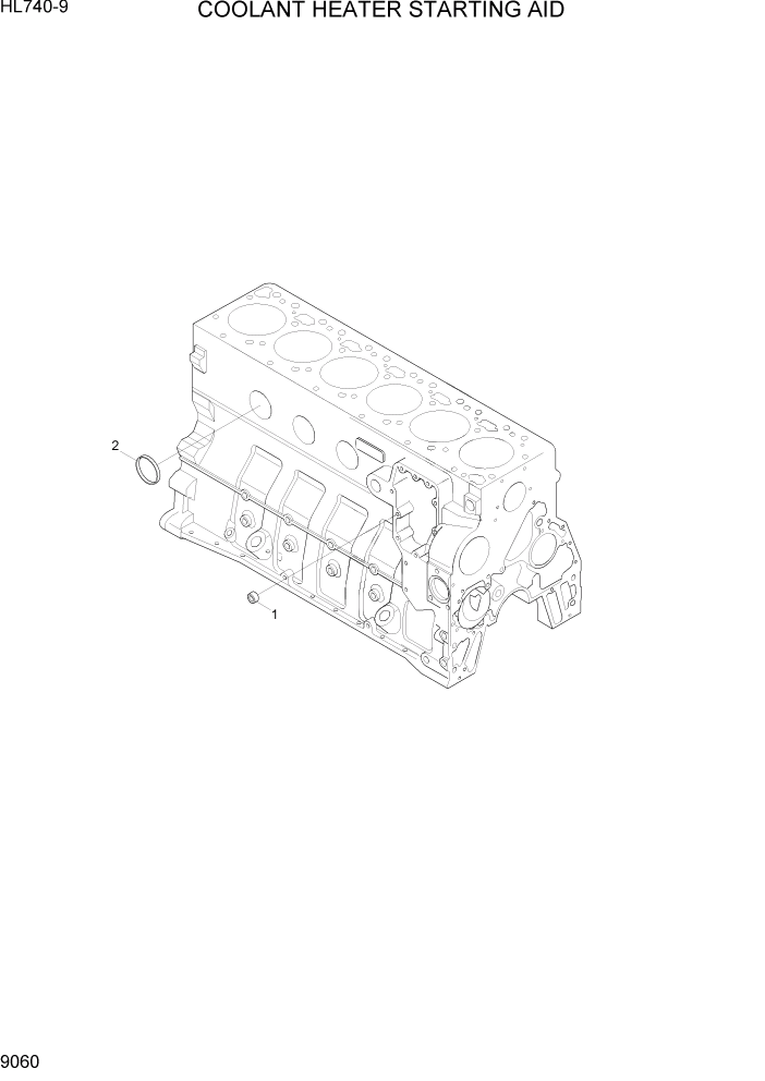 Схема запчастей Hyundai HL740-9 - PAGE 9060 COOLANT HEATER STARING AID ДВИГАТЕЛЬ БАЗА