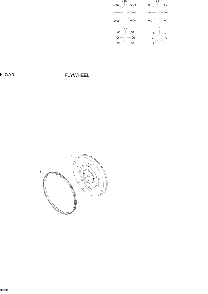 Схема запчастей Hyundai HL740-9 - PAGE 9200 FLYWHEEL ДВИГАТЕЛЬ БАЗА