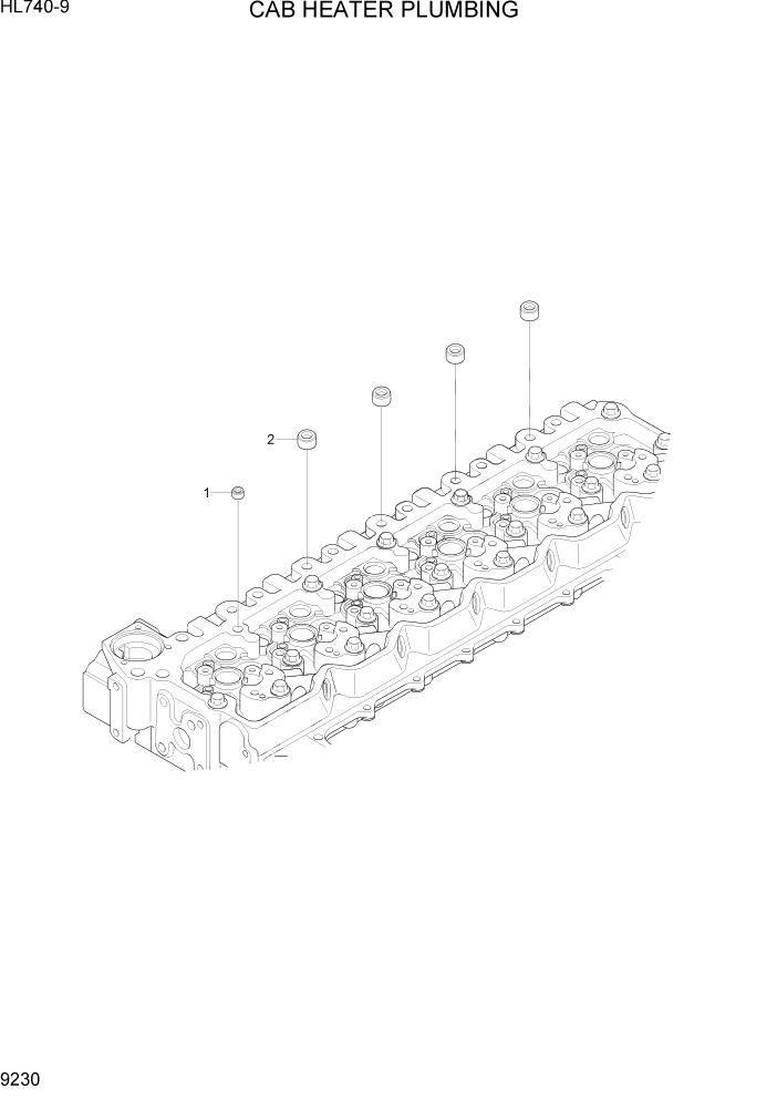 Схема запчастей Hyundai HL740-9 - PAGE 9230 CAB HEATER PLUMBING ДВИГАТЕЛЬ БАЗА