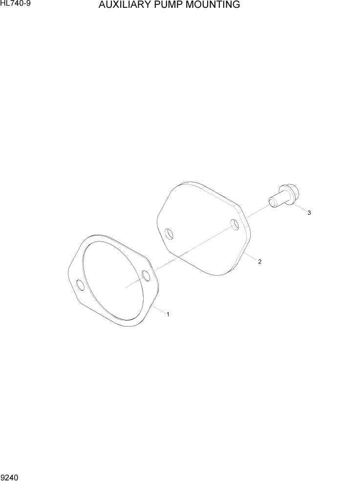 Схема запчастей Hyundai HL740-9 - PAGE 9240 AUXILIARY PUMP MOUNTING ДВИГАТЕЛЬ БАЗА