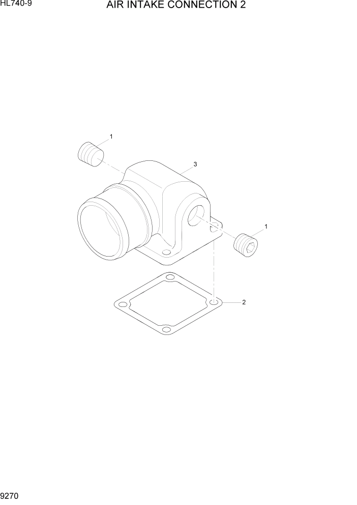 Схема запчастей Hyundai HL740-9 - PAGE 9270 AIR INTAKE CONNECTION 2 ДВИГАТЕЛЬ БАЗА