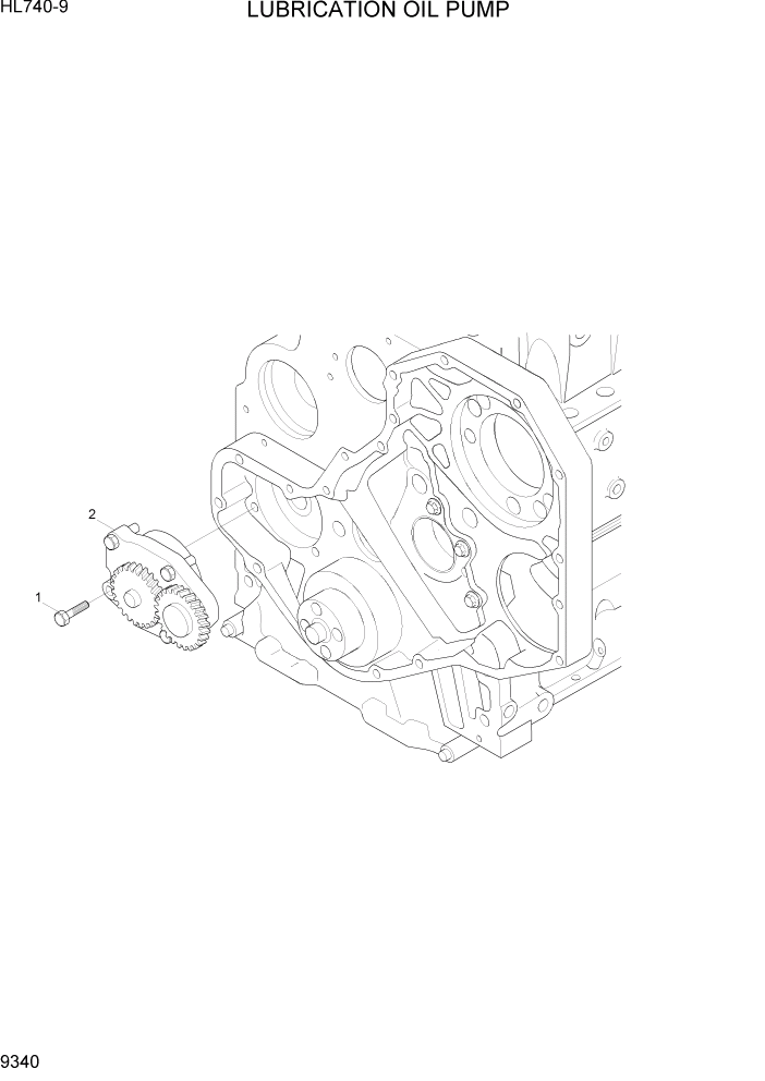 Схема запчастей Hyundai HL740-9 - PAGE 9340 LUBRICATION OIL PUMP ДВИГАТЕЛЬ БАЗА