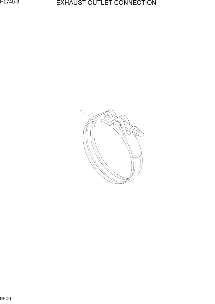 Схема запчастей Hyundai HL740-9 - PAGE 9600 EXHAUST OUTLET CONNECTION ДВИГАТЕЛЬ БАЗА