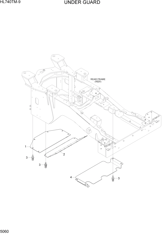 Схема запчастей Hyundai HL740TM-9 - PAGE 5060 UNDER GUARD ГИДРАВЛИЧЕСКИЕ КОМПОНЕНТЫ