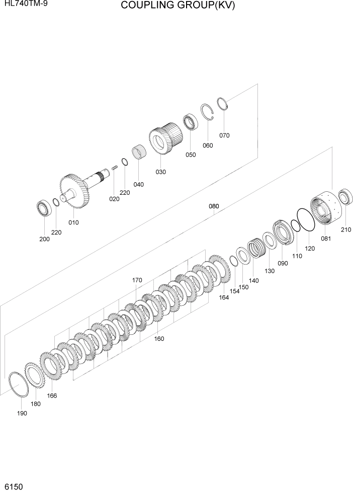 Схема запчастей Hyundai HL740TM-9 - PAGE 6150 COUPLING GROUP(KV) СИЛОВАЯ СИСТЕМА