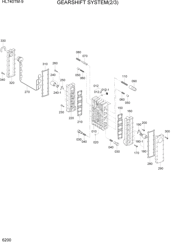 Схема запчастей Hyundai HL740TM-9 - PAGE 6200 GEARSHIFT SYSTEM(2/3) СИЛОВАЯ СИСТЕМА