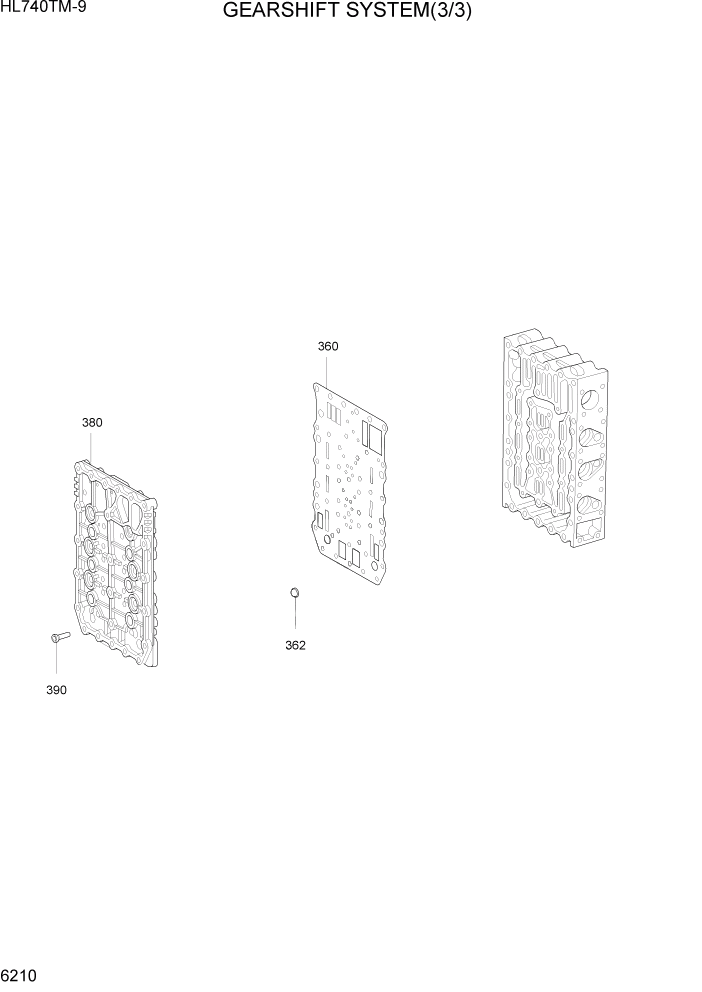 Схема запчастей Hyundai HL740TM-9 - PAGE 6210 GEARSHIFT SYSTEM(3/3) СИЛОВАЯ СИСТЕМА