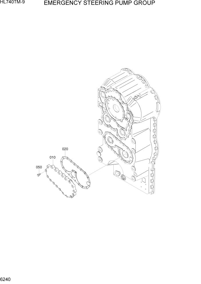 Схема запчастей Hyundai HL740TM-9 - PAGE 6240 EMERGENCY STEERING PUMP GROUP СИЛОВАЯ СИСТЕМА