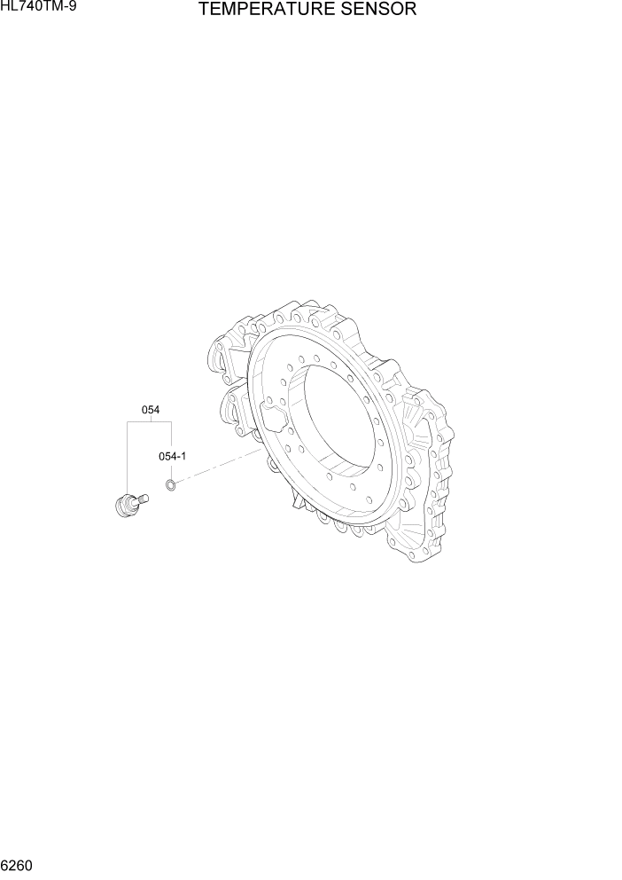 Схема запчастей Hyundai HL740TM-9 - PAGE 6260 TEMPERATURE SENSOR СИЛОВАЯ СИСТЕМА