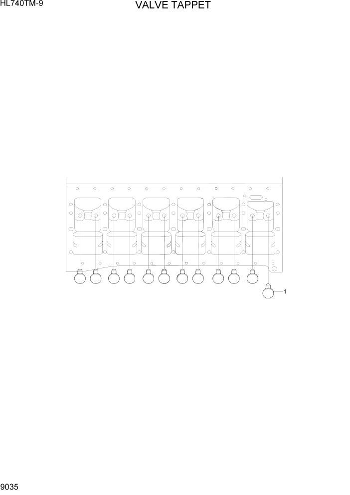 Схема запчастей Hyundai HL740TM-9 - PAGE 9035 VALVE TAPPETS ДВИГАТЕЛЬ БАЗА