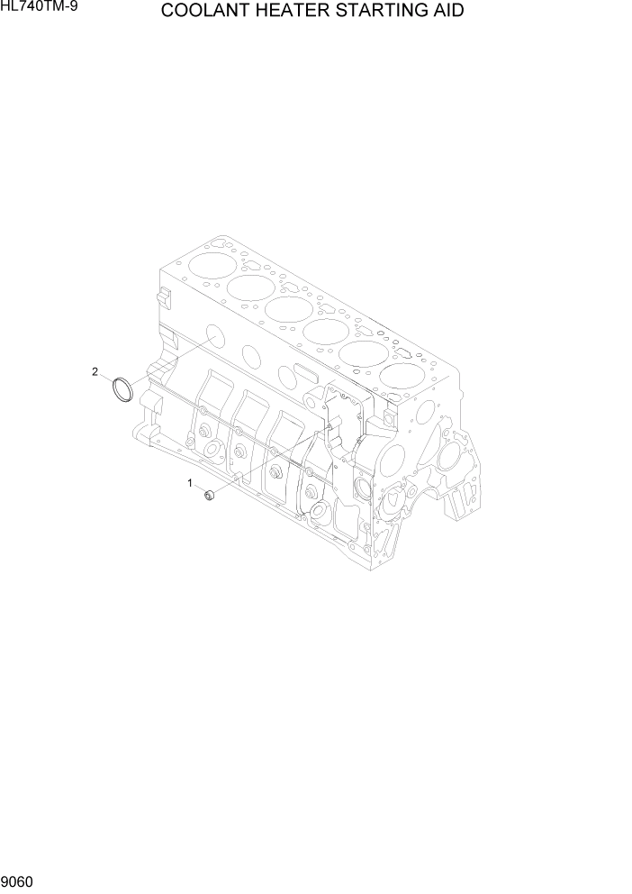 Схема запчастей Hyundai HL740TM-9 - PAGE 9060 COOLANT HEATER STARING AID ДВИГАТЕЛЬ БАЗА