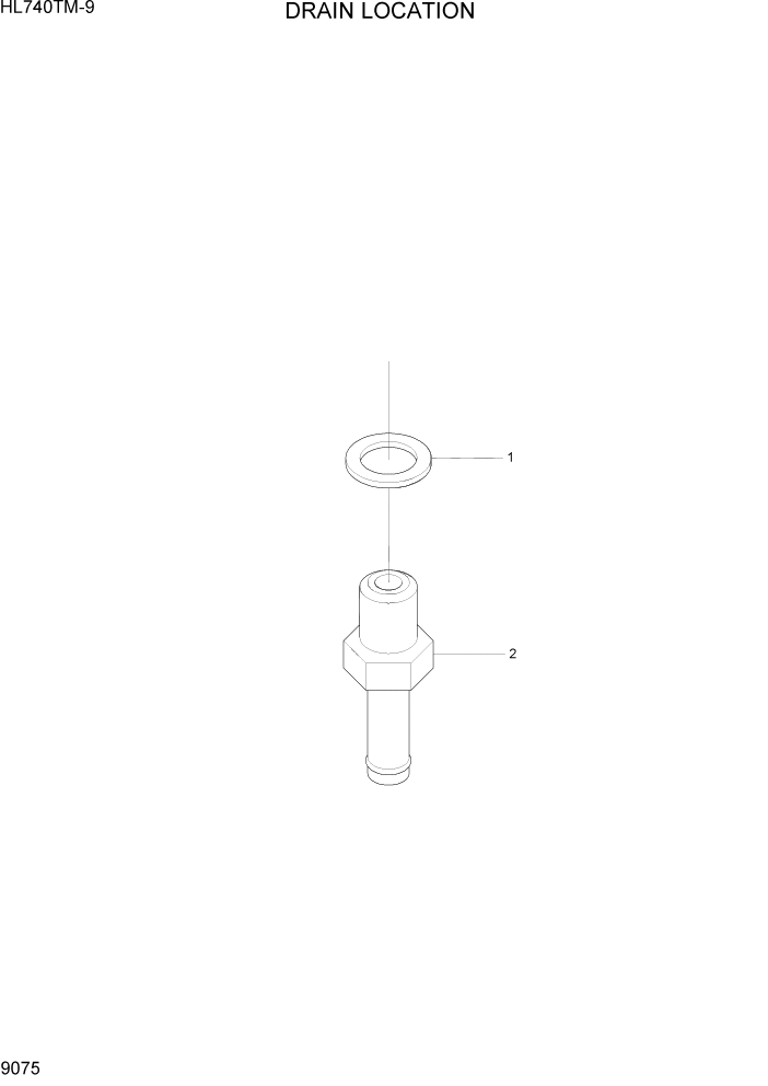 Схема запчастей Hyundai HL740TM-9 - PAGE 9075 DRAIN LOCATION ДВИГАТЕЛЬ БАЗА