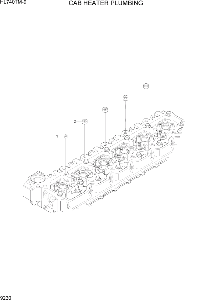 Схема запчастей Hyundai HL740TM-9 - PAGE 9230 CAB HEATER PLUMBING ДВИГАТЕЛЬ БАЗА