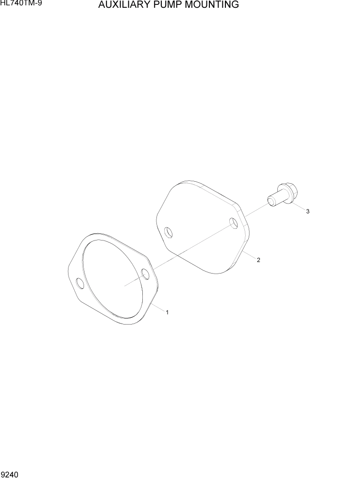 Схема запчастей Hyundai HL740TM-9 - PAGE 9240 AUXILIARY PUMP MOUNTING ДВИГАТЕЛЬ БАЗА