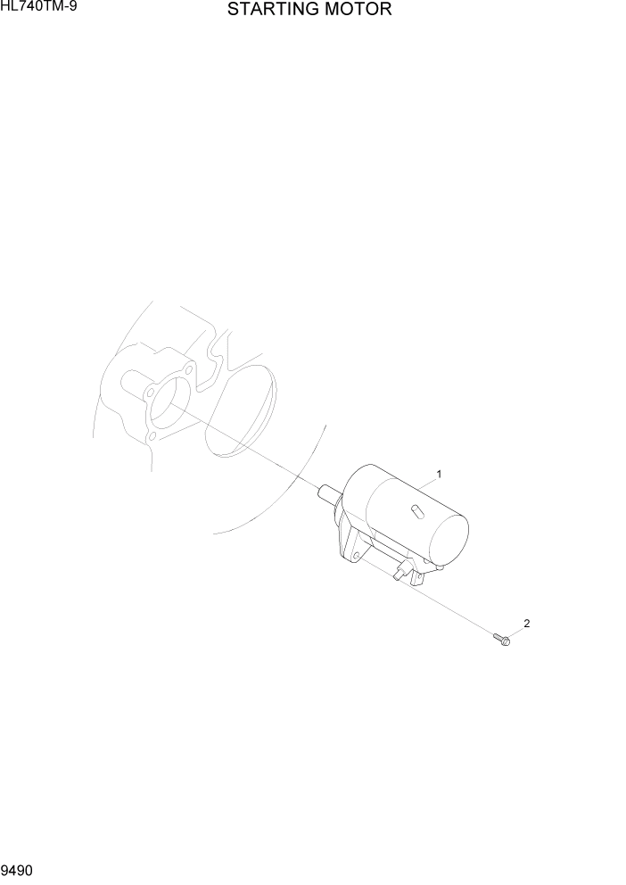 Схема запчастей Hyundai HL740TM-9 - PAGE 9490 STARTING MOTOR ДВИГАТЕЛЬ БАЗА