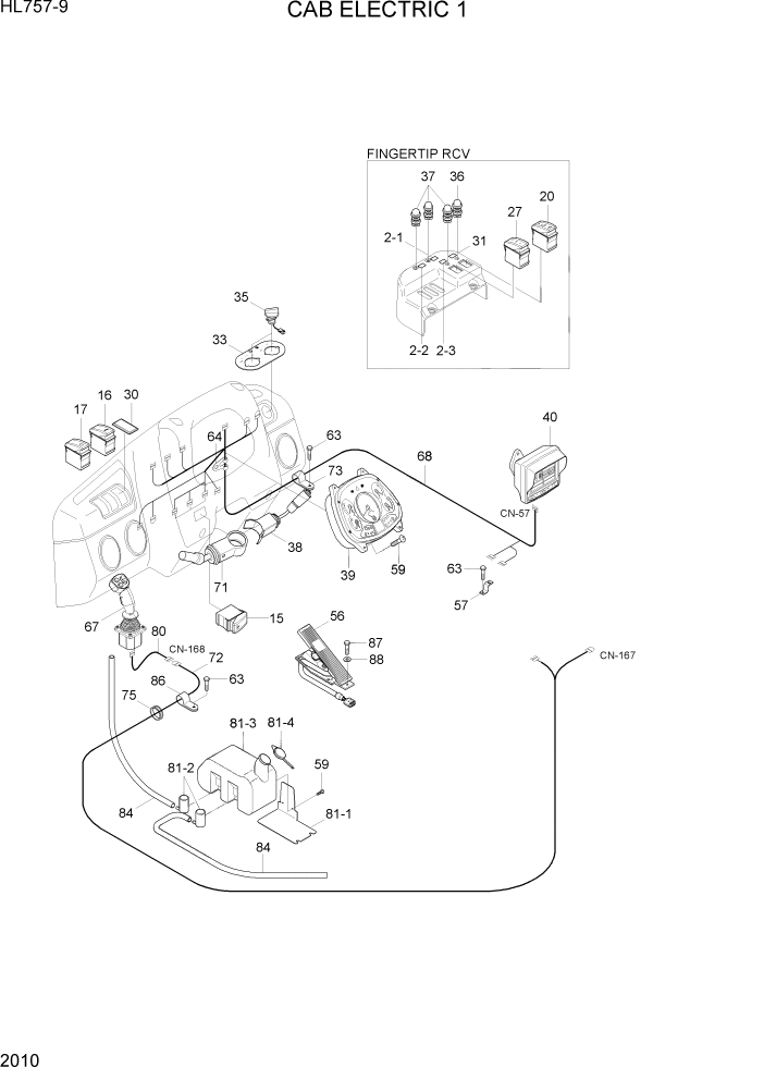 Схема запчастей Hyundai HL757-9 - PAGE 2010 CAB ELECTRIC 1 ЭЛЕКТРИЧЕСКАЯ СИСТЕМА