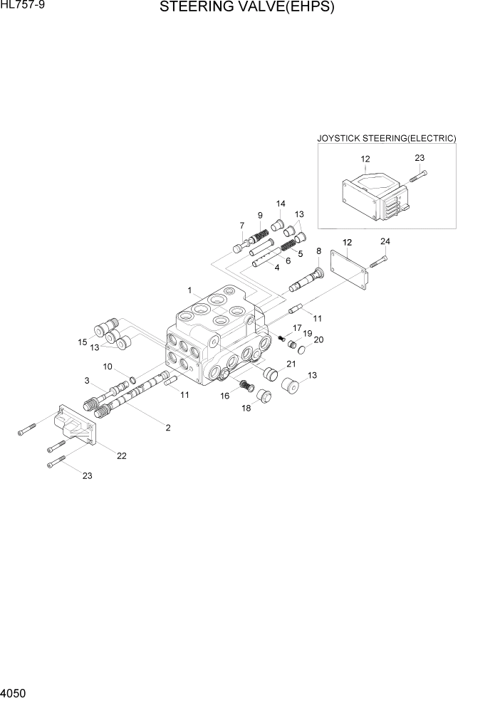 Схема запчастей Hyundai HL757-9 - PAGE 4050 STEERING VALVE(EHPS) ГИДРАВЛИЧЕСКИЕ КОМПОНЕНТЫ