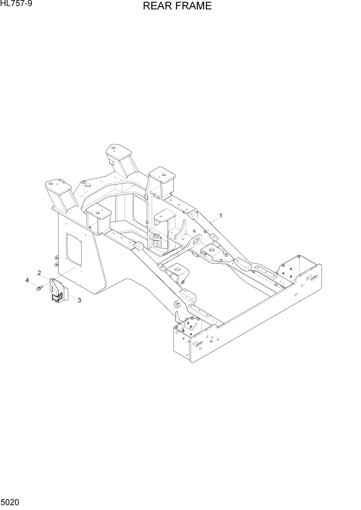 Схема запчастей Hyundai HL757-9 - PAGE 5020 REAR FRAME СТРУКТУРА