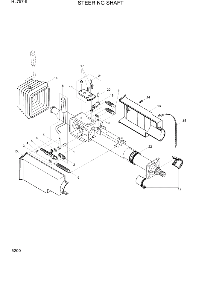 Схема запчастей Hyundai HL757-9 - PAGE 5200 STEERING SHAFT СТРУКТУРА