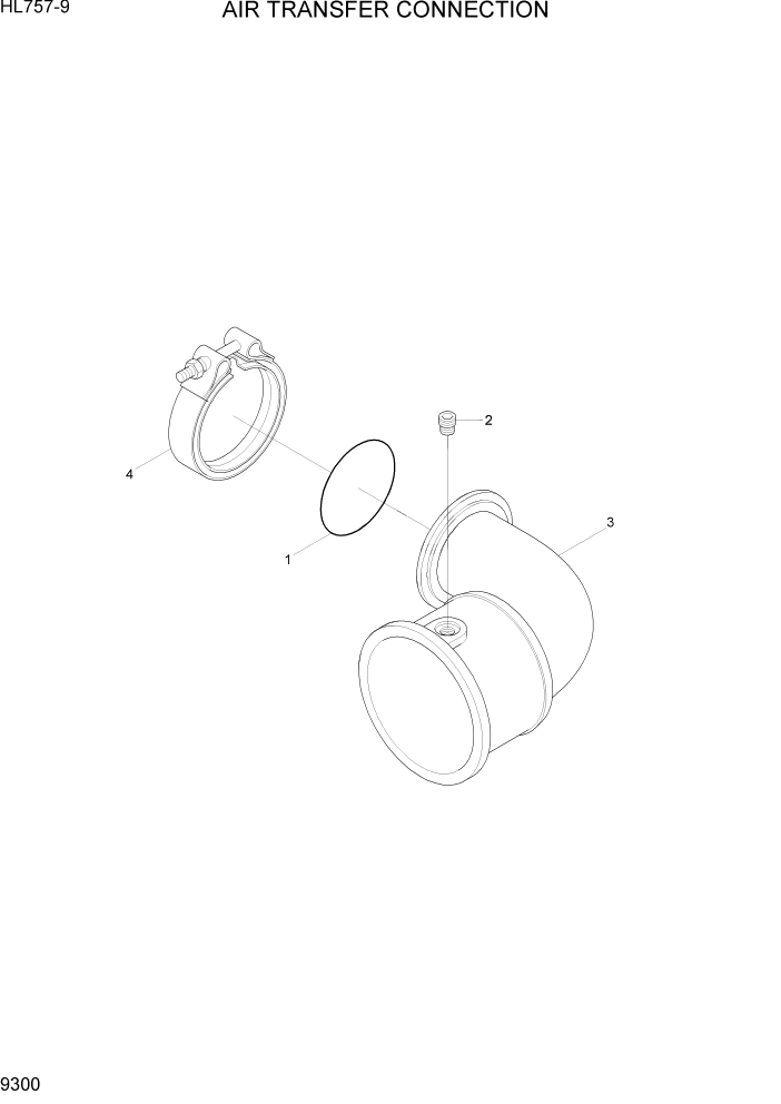 Схема запчастей Hyundai HL757-9 - PAGE 9300 AIR TRANSFER CONNECTION ДВИГАТЕЛЬ БАЗА