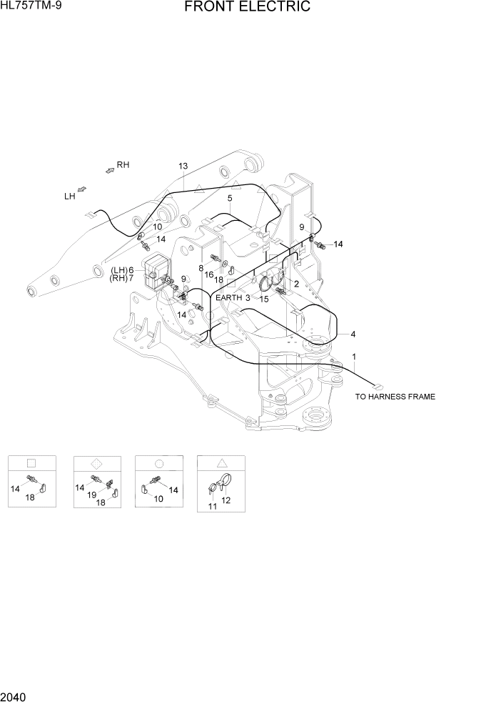 Схема запчастей Hyundai HL757TM-9 - PAGE 2040 FRONT ELECTRIC ЭЛЕКТРИЧЕСКАЯ СИСТЕМА