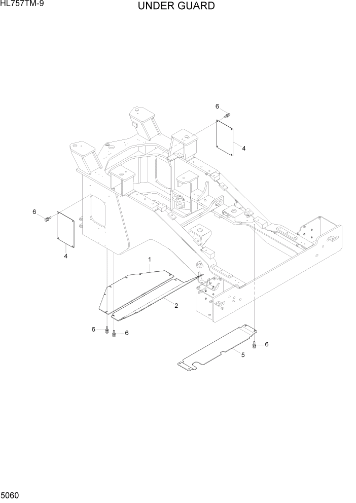 Схема запчастей Hyundai HL757TM-9 - PAGE 5060 UNDER GUARD СТРУКТУРА