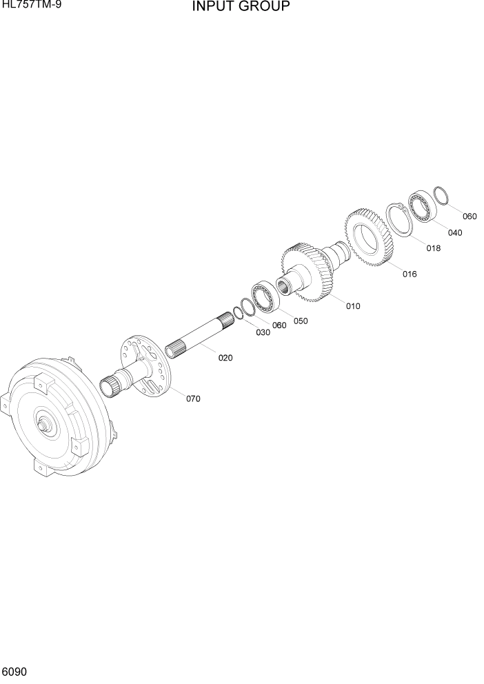 Схема запчастей Hyundai HL757TM-9 - PAGE 6090 INPUT GROUP СИЛОВАЯ СИСТЕМА