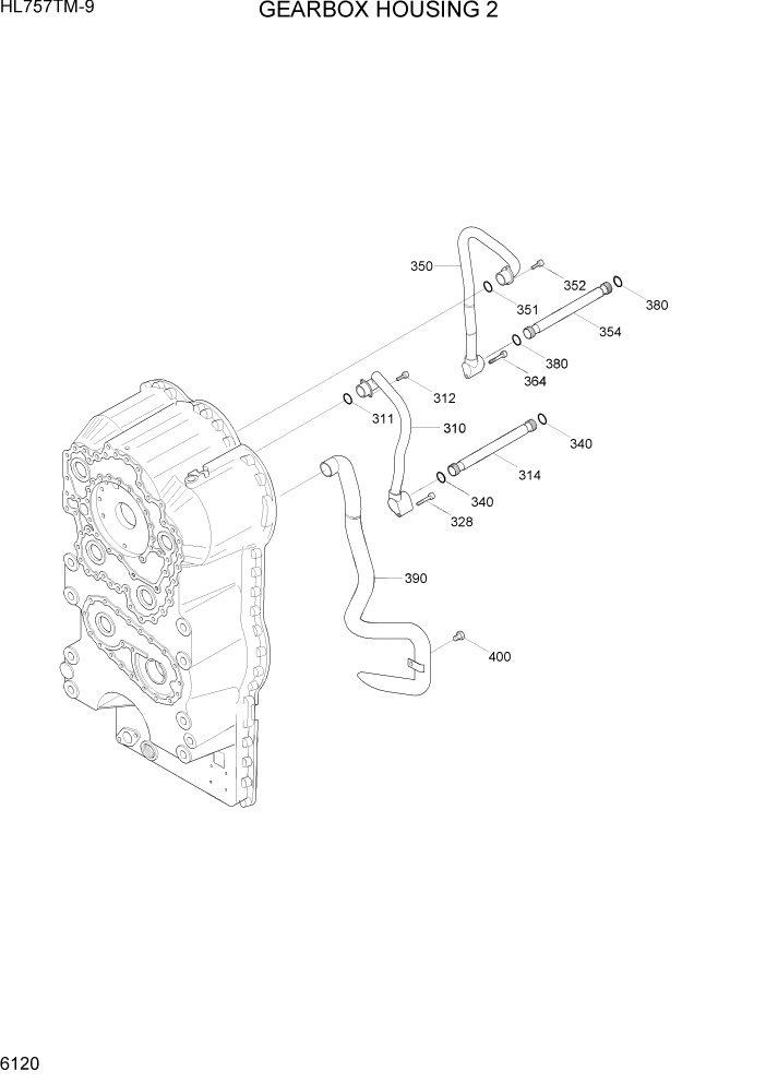 Схема запчастей Hyundai HL757TM-9 - PAGE 6120 GEARBOX HOUSING 2 СИЛОВАЯ СИСТЕМА