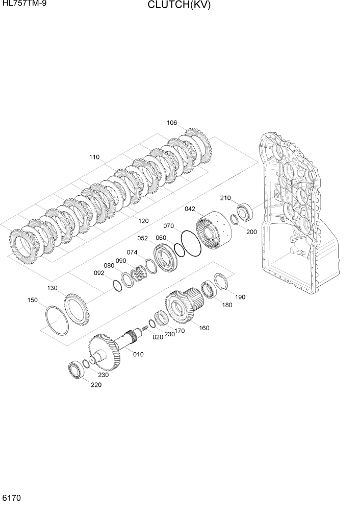 Схема запчастей Hyundai HL757TM-9 - PAGE 6170 CLUTCH(KV) СИЛОВАЯ СИСТЕМА