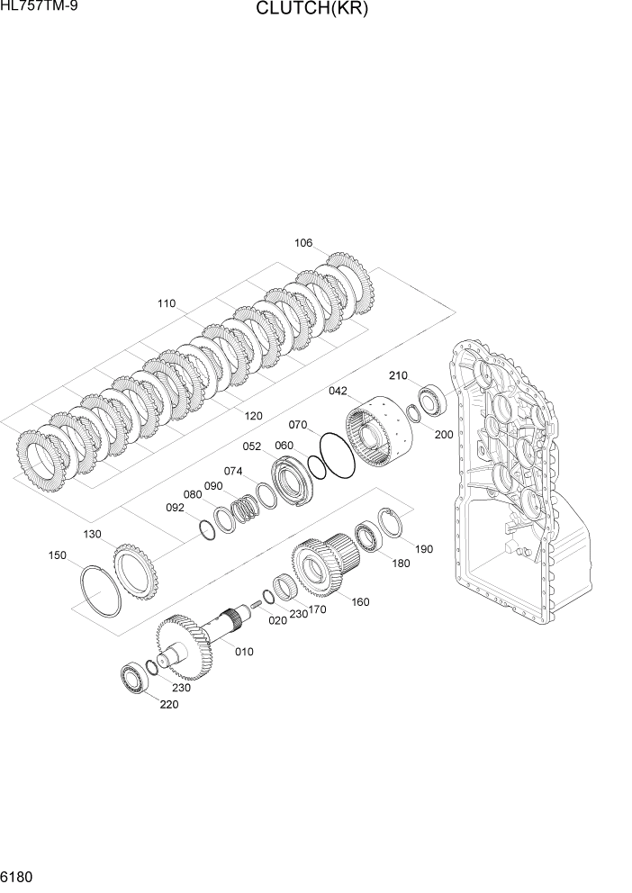 Схема запчастей Hyundai HL757TM-9 - PAGE 6180 CLUTCH(KR) СИЛОВАЯ СИСТЕМА