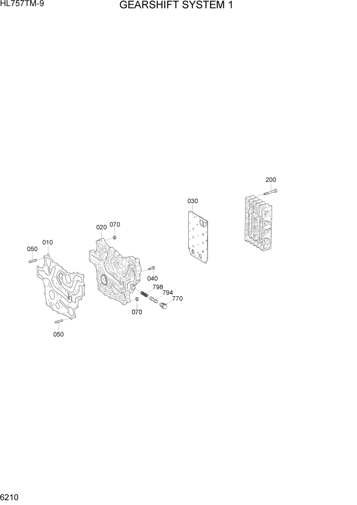 Схема запчастей Hyundai HL757TM-9 - PAGE 6210 GEARSHIFT SYSTEM 1 СИЛОВАЯ СИСТЕМА