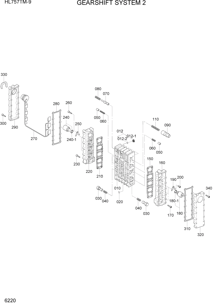 Схема запчастей Hyundai HL757TM-9 - PAGE 6220 GEARSHIFT SYSTEM 2 СИЛОВАЯ СИСТЕМА