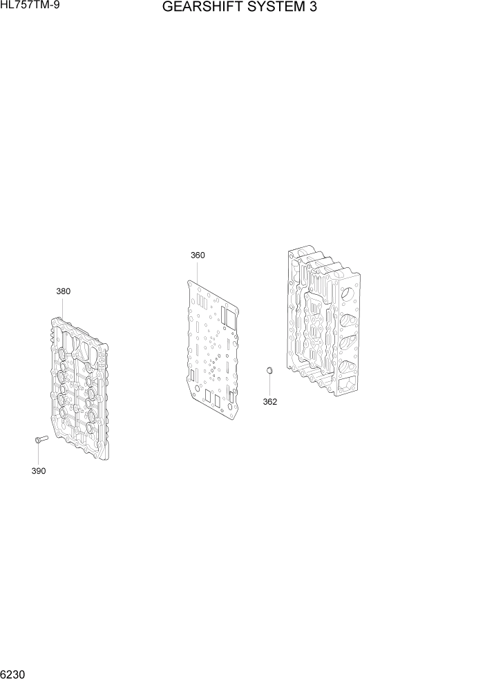 Схема запчастей Hyundai HL757TM-9 - PAGE 6230 GEARSHIFT SYSTEM 3 СИЛОВАЯ СИСТЕМА