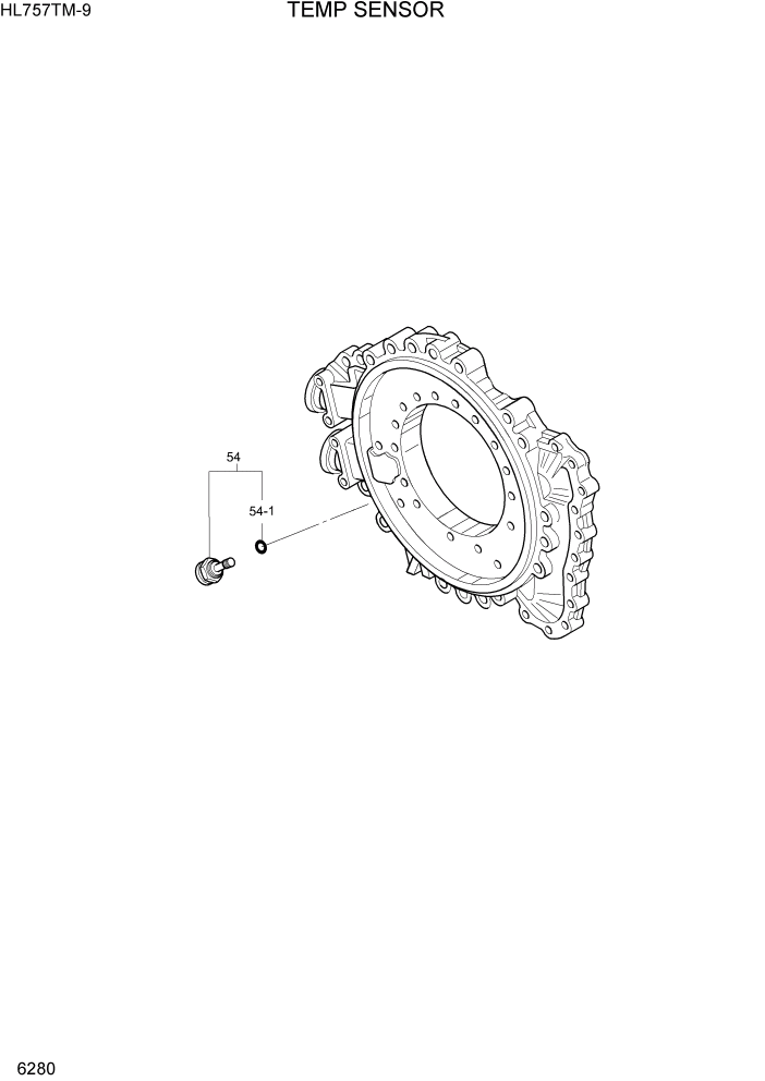 Схема запчастей Hyundai HL757TM-9 - PAGE 6280 TEMP SENSOR СИЛОВАЯ СИСТЕМА