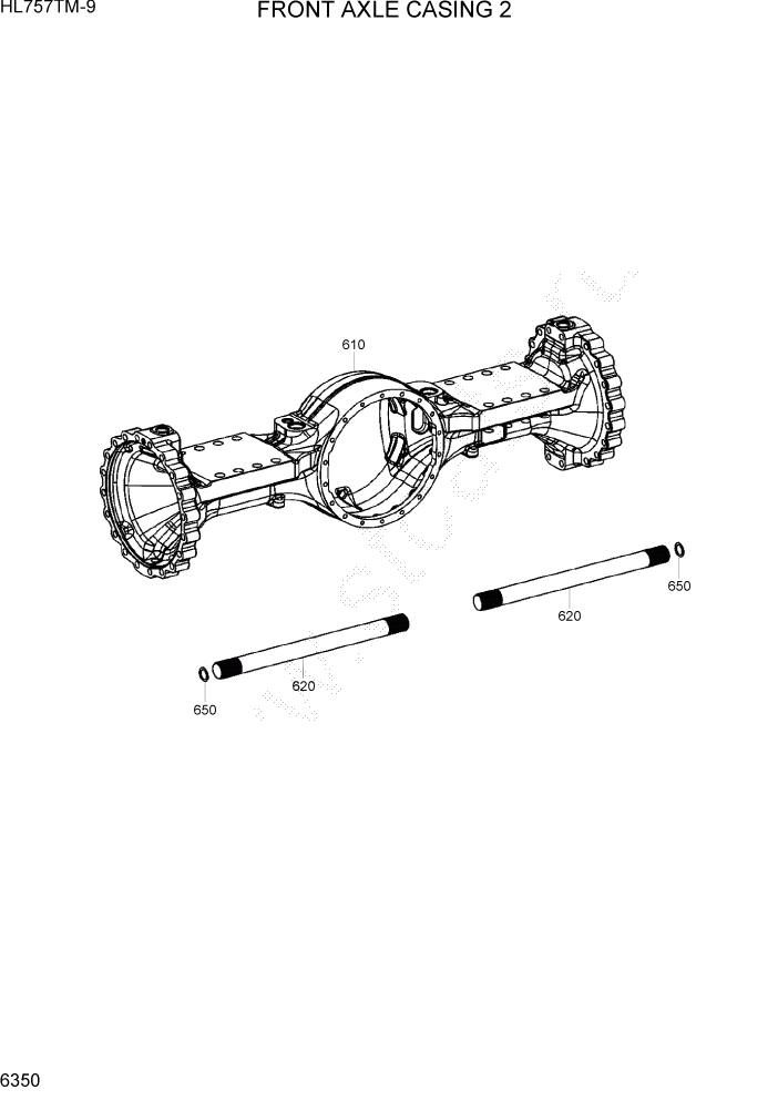 Схема запчастей Hyundai HL757TM-9 - PAGE 6350 FRONT AXLE CASING 2 СИЛОВАЯ СИСТЕМА