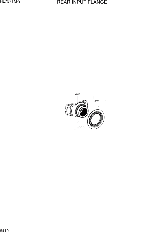 Схема запчастей Hyundai HL757TM-9 - PAGE 6410 REAR INPUT FLANGE СИЛОВАЯ СИСТЕМА