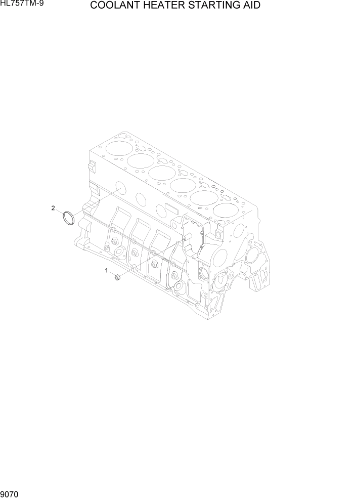 Схема запчастей Hyundai HL757TM-9 - PAGE 9070 COOLANT HEATER STARTING AID ДВИГАТЕЛЬ БАЗА