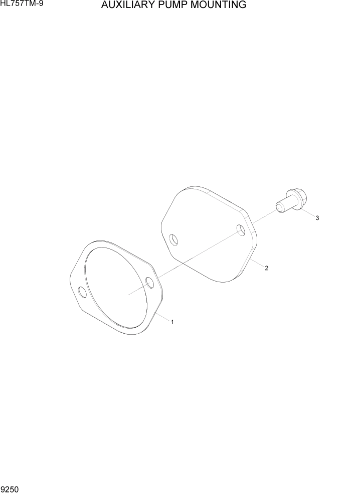 Схема запчастей Hyundai HL757TM-9 - PAGE 9250 AUXILIARY PUMP MOUNTING ДВИГАТЕЛЬ БАЗА