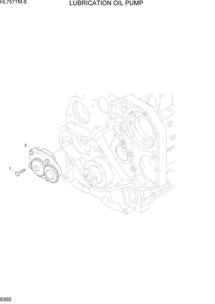 Схема запчастей Hyundai HL757TM-9 - PAGE 9360 LUBRICATION OIL PUMP ДВИГАТЕЛЬ БАЗА