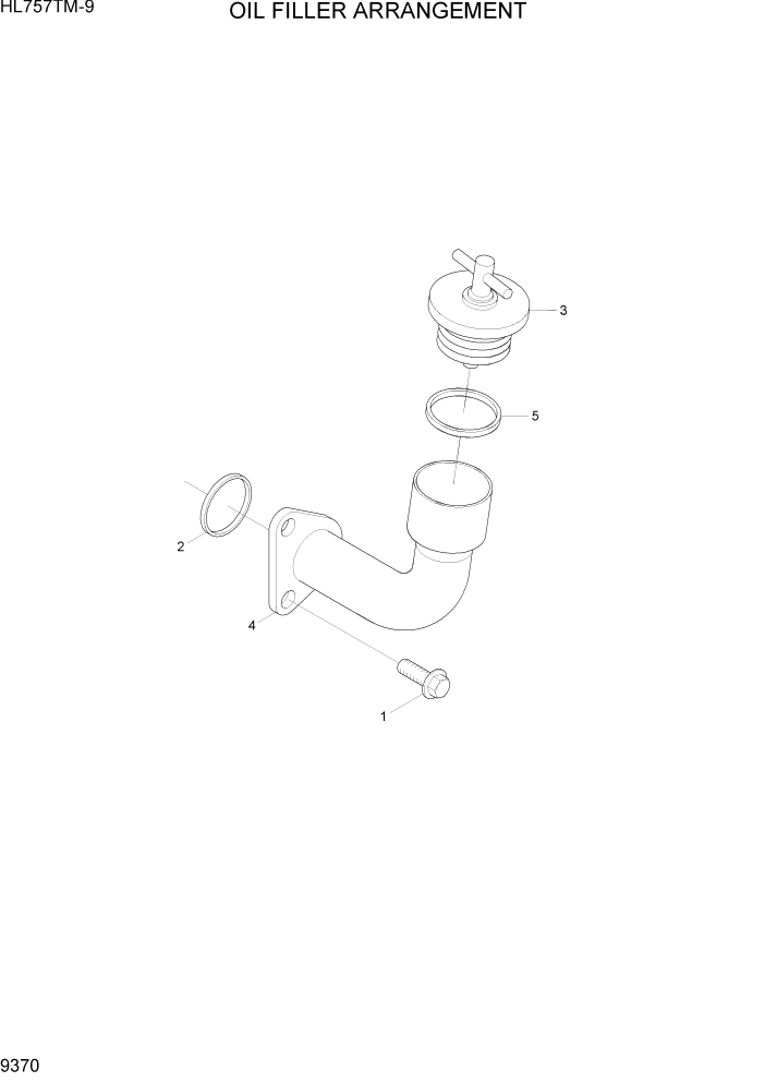 Схема запчастей Hyundai HL757TM-9 - PAGE 9370 OIL FILLER ARRANGEMENT ДВИГАТЕЛЬ БАЗА