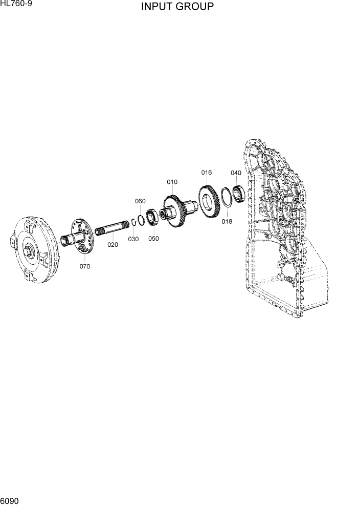 Схема запчастей Hyundai HL760-9 - PAGE 6090 INPUT GROUP СИЛОВАЯ СИСТЕМА