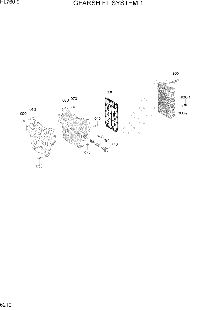 Схема запчастей Hyundai HL760-9 - PAGE 6210 GEARSHIFT SYSTEM 1 СИЛОВАЯ СИСТЕМА