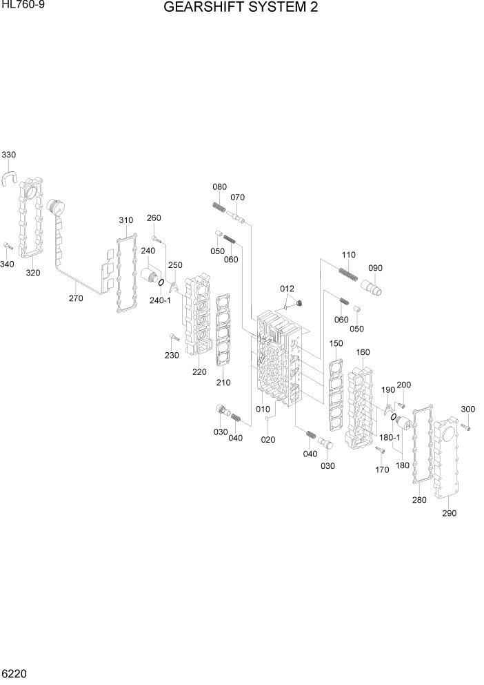 Схема запчастей Hyundai HL760-9 - PAGE 6220 GEARSHIFT SYSTEM 2 СИЛОВАЯ СИСТЕМА