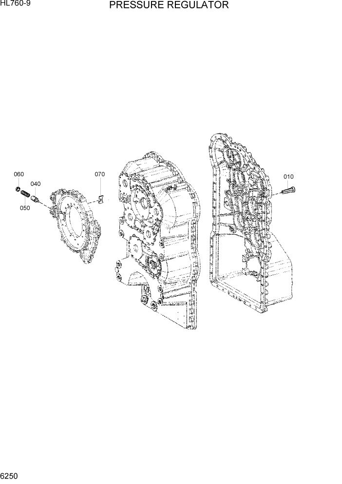 Схема запчастей Hyundai HL760-9 - PAGE 6250 PRESSURE REGULATOR СИЛОВАЯ СИСТЕМА