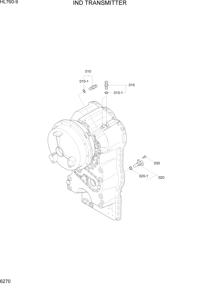 Схема запчастей Hyundai HL760-9 - PAGE 6270 IND TRANSMITTER СИЛОВАЯ СИСТЕМА