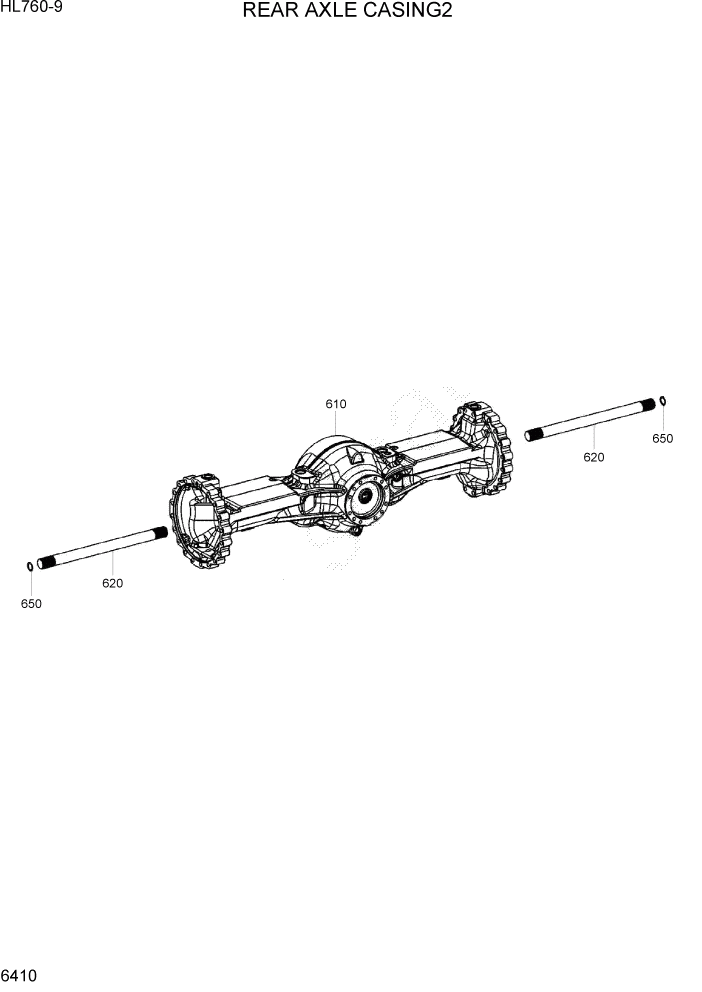 Схема запчастей Hyundai HL760-9 - PAGE 6410 REAR AXLE CASING 2 СИЛОВАЯ СИСТЕМА